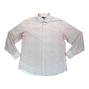 Murano Shirt Mens XL Red Floral Long Sleeve Button Down‎ Slim Fit